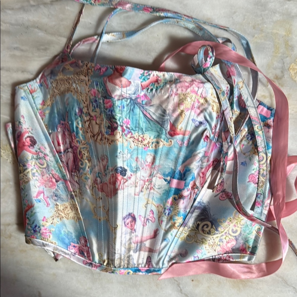 Sugar Thrillz Pastel Floral Corset Marie Antoinette style balletcore aesthetic